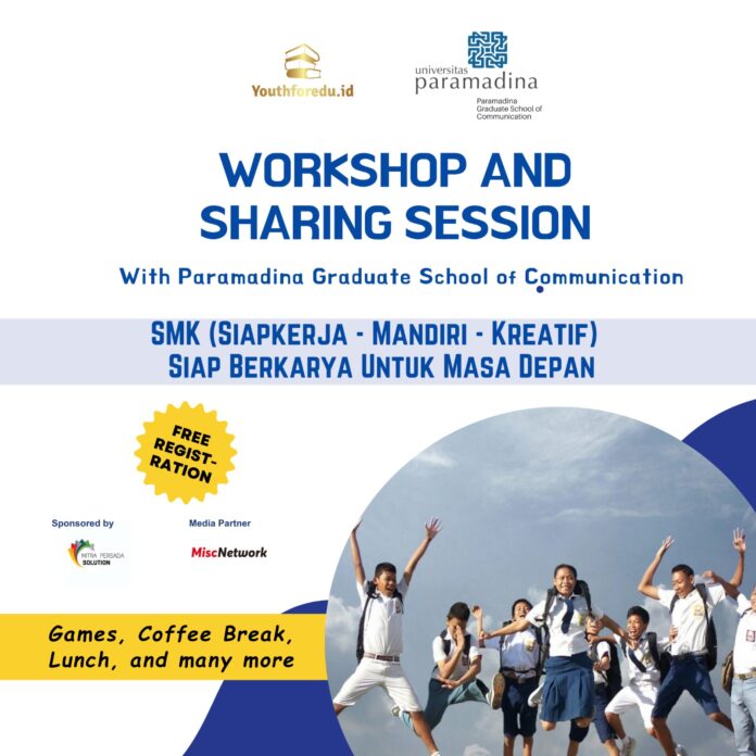 Youthforedu.id dan PGSC Akan Gelar ‘Workshop dan Sharing Session’ di SMK Tridaya Bekasi