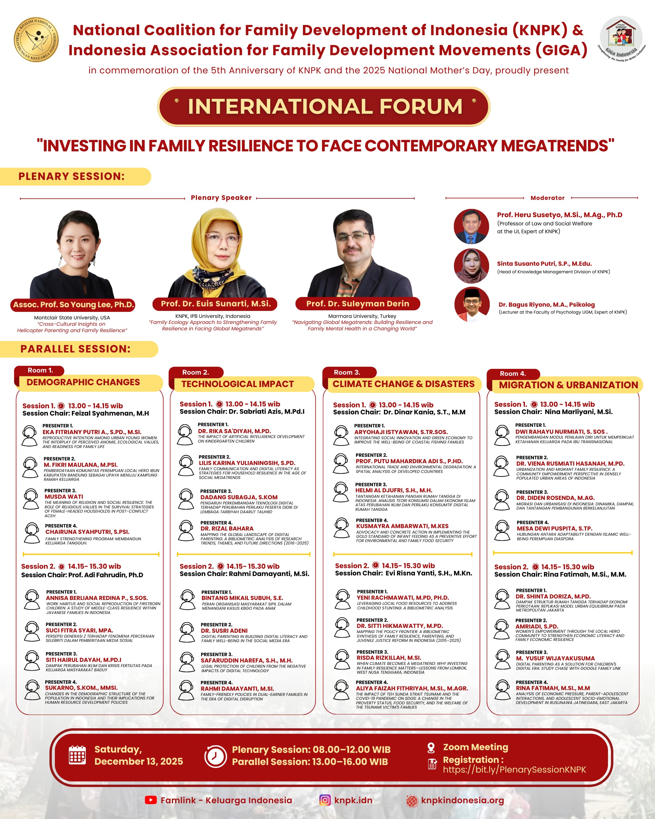 FORUM INTERNASIONAL 2025″Investasi Ketahanan Keluarga dalam Menghadapi Megatren Kontemporer”